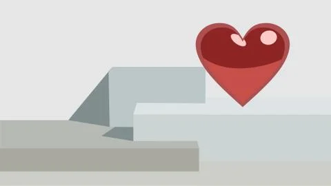 Heart and boxes Illustrazione stock