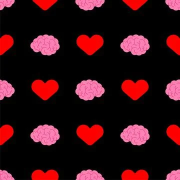 Heart and brain pattern seamless. vector background Illustrazione stock