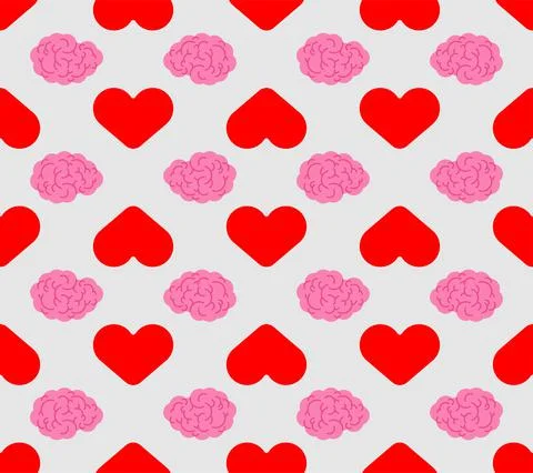 Heart and brain pattern seamless. vector background Illustrazione stock