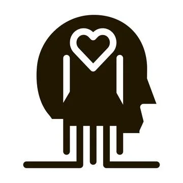 Heart and brain work icon Vector Glyph Illustration Illustrazione stock