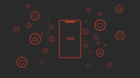 Heart and like button video transition animation transparent background Stock Footage 89873033