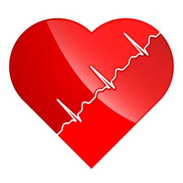 The heart and cardiogram Stock Illustration