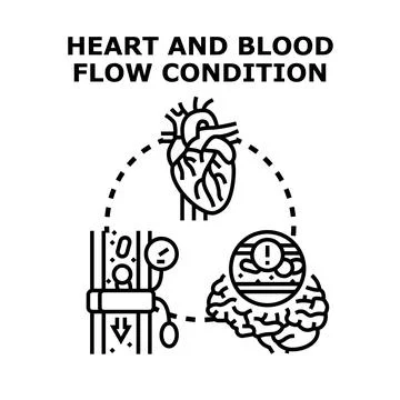 Heart and circulation problems with blood flow condition Stock Illustration