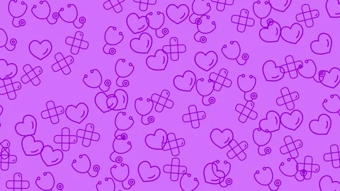 Heart and Cross Pattern on Purple Background for Valentines Day. Stock Footage 320149687