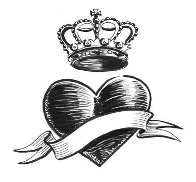 Heart and crown Stock Illustration