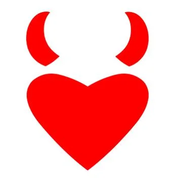 Heart and Devil Horns 库存插图