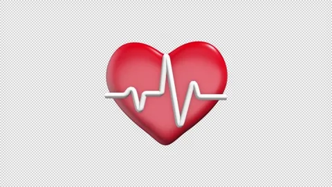 Heart and ECG Loop Alpha Stock Footage 308223561