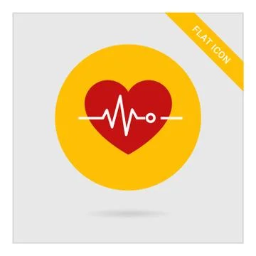 Heart and electrocardiogram 스톡 일러스트