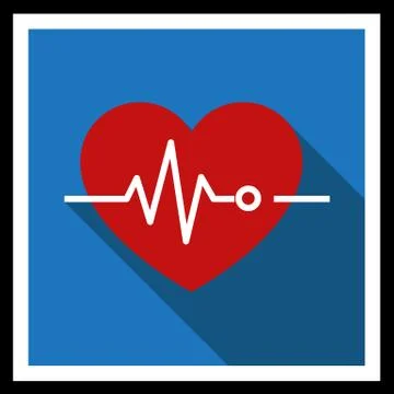 Heart and electrocardiogram 스톡 일러스트
