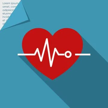 Heart and electrocardiogram 스톡 일러스트