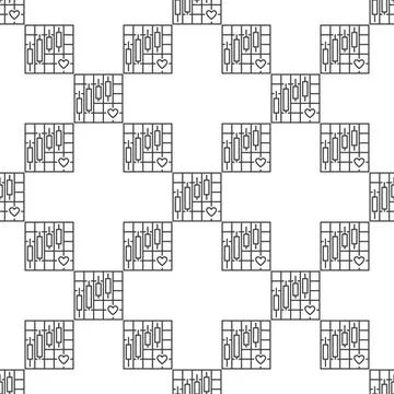Heart and financial chart vector Investment and Trading minimal seamless pa.. Illustrazione stock