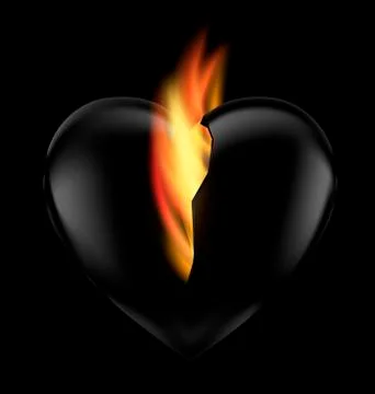 Heart and flame Stock Illustration