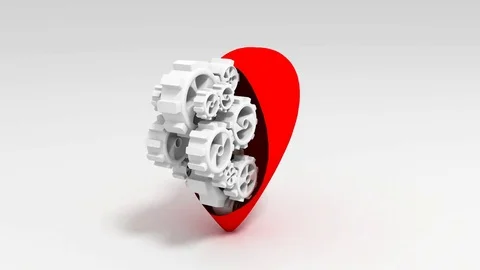 Heart and Gear Wheels Loop Stock Footage 81437507