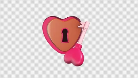 Heart and Key Stock Footage 308229640