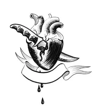 Heart and knife Stock Illustration