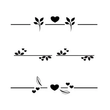 Heart and leaf divider Stock Illustration