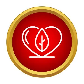Heart and leaf icon representing nature love Stock Illustration