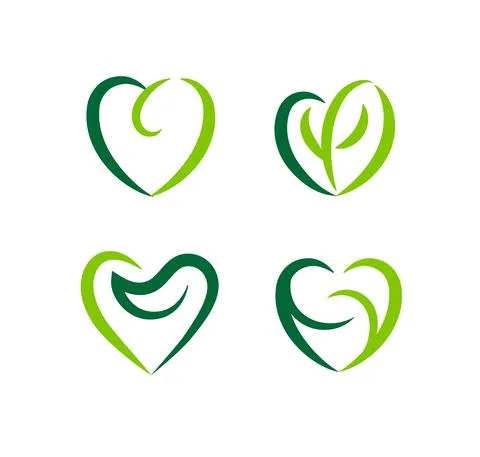 Heart and leaf vector illustration Stock Illustration