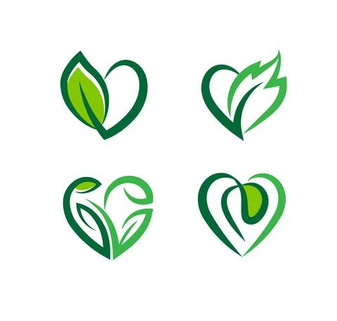 Heart and leaf vector illustration Stock Illustration