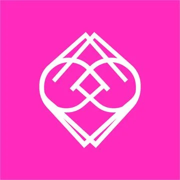 Heart and loop molecular shape for company logo Illustrazione stock