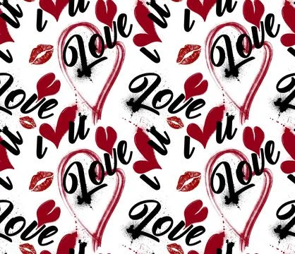 Heart and love pattern. Illustrazione stock