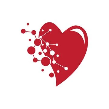 Heart and molecule logo illustration Stock Illustration