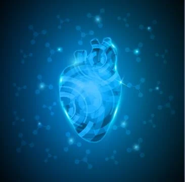 Heart and molecules Illustrazione stock