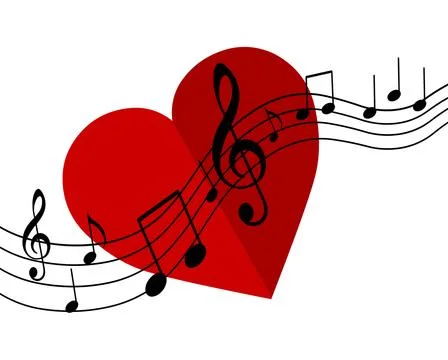 Heart-and-music-notes Stock Illustration
