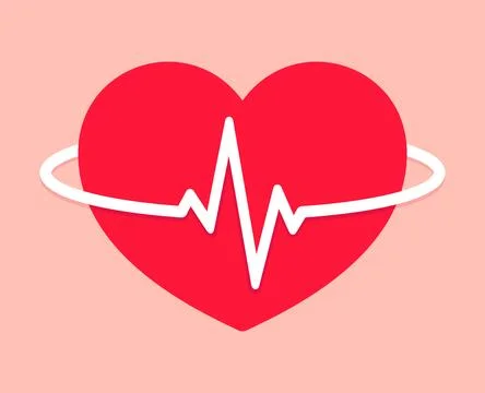 Heart and pulse icon Stock Illustration
