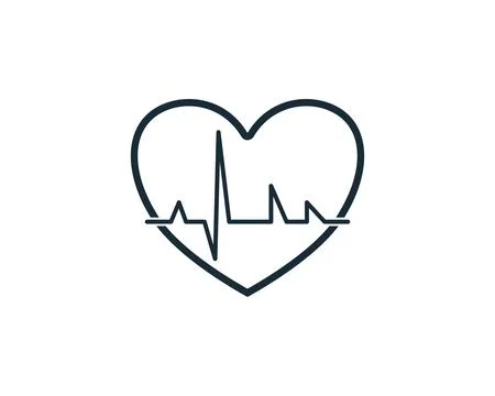 Heart and Pulse Icon Vector Logo Template Illustration Design 스톡 일러스트
