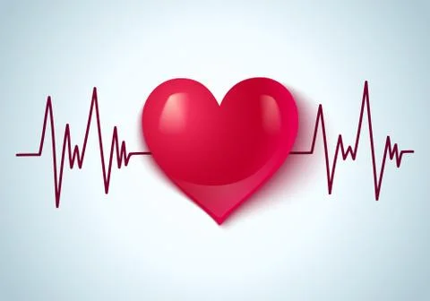Heart and pulse Stock Illustration