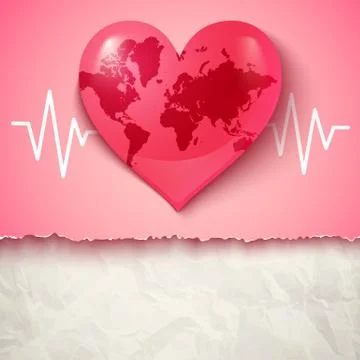Heart and pulse. Stock Illustration