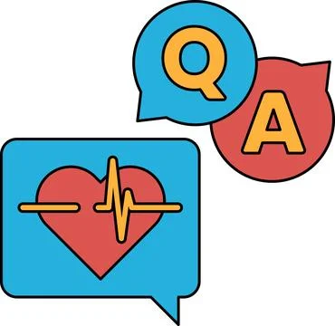 A heart and a question mark are drawn next to each other Stock Illustration
