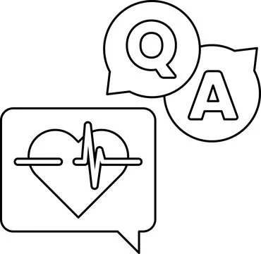 A heart and a question mark are drawn next to each other Illustrazione stock