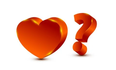 Heart and question mark Illustrazione stock