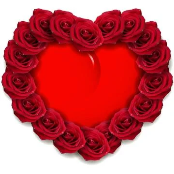 Heart and roses Stock Illustration