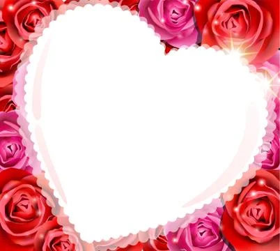 Heart and roses Valentine's background Stock Illustration