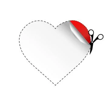 Heart and scissors Stock Illustration