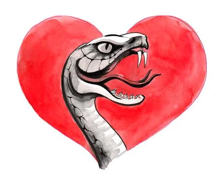 Heart and snake Stock Illustration
