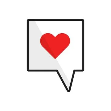 Heart and speech bubble icon. Love and emotion. Stock Illustration