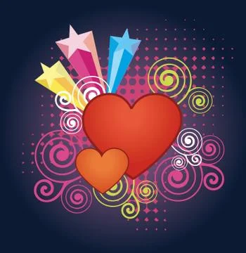Heart and star patterns Illustrazione stock