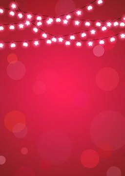 Heart and star shape light bulbs on pink background Illustrazione stock