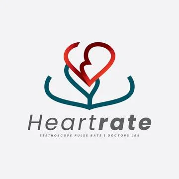 Heart and Stethoscope Logo Stock Illustration