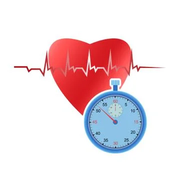Heart and Stopwatch Stock Illustration