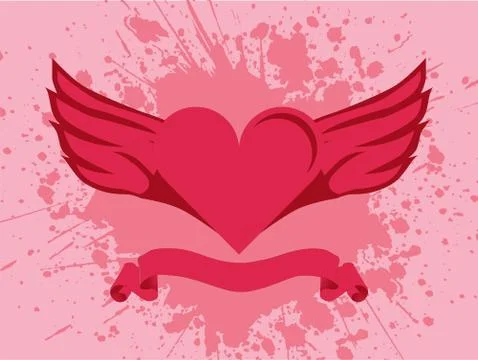 Heart and wings Stock Illustration