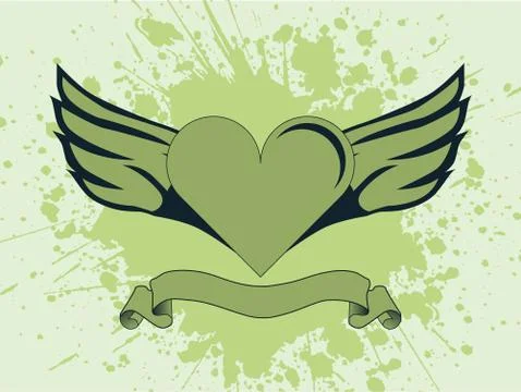 Heart and wings Stock Illustration