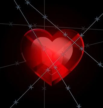 Heart and wire Stock Illustration