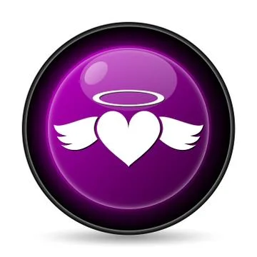 Heart angel icon. Internet button on white background.. Ilustração Stock