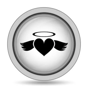 Heart angel icon. Internet button on white background.. Stock Illustration