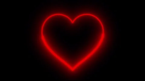 Heart With Animated Outlines Endless Loop Stock Footage 260706331